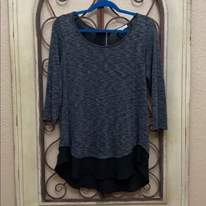 Green Envelope Layered Look Blouse